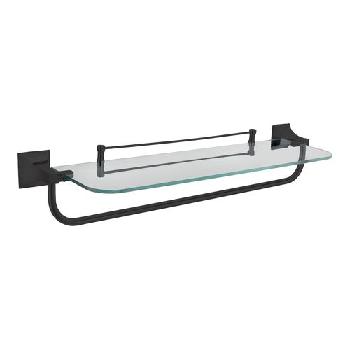 Giza Glass Towel Rack Cum Shelf All Black