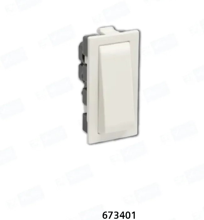Legrand Britzy White Switch 6 A, 1 Module, 1 Way | 6734 01